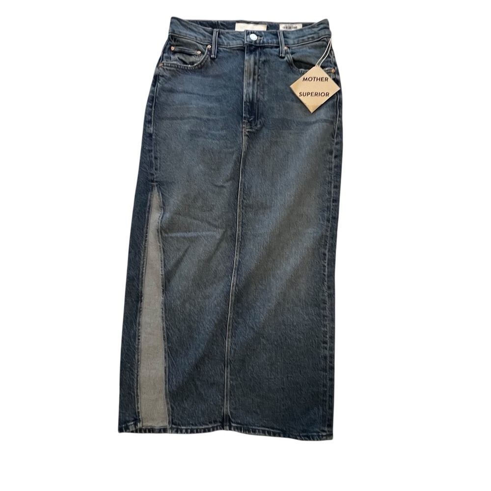 NWT Mother Superior The Split Second Skirt in Strike A Pose Midi Slit High Rise - Picture 6 of 15